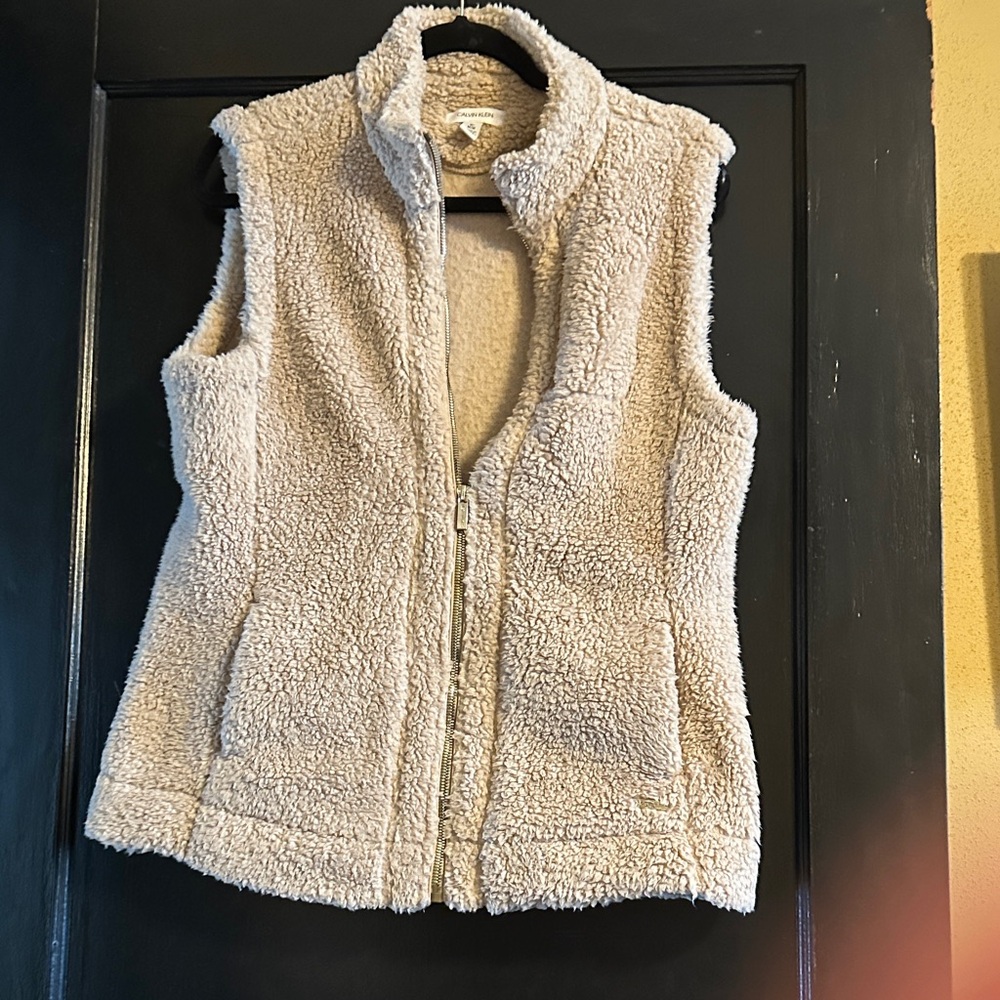 Calvin Klein Cream Sherpa Vest
